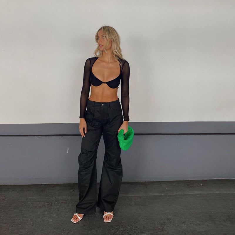 Katie Sexy Mesh Crop Top
