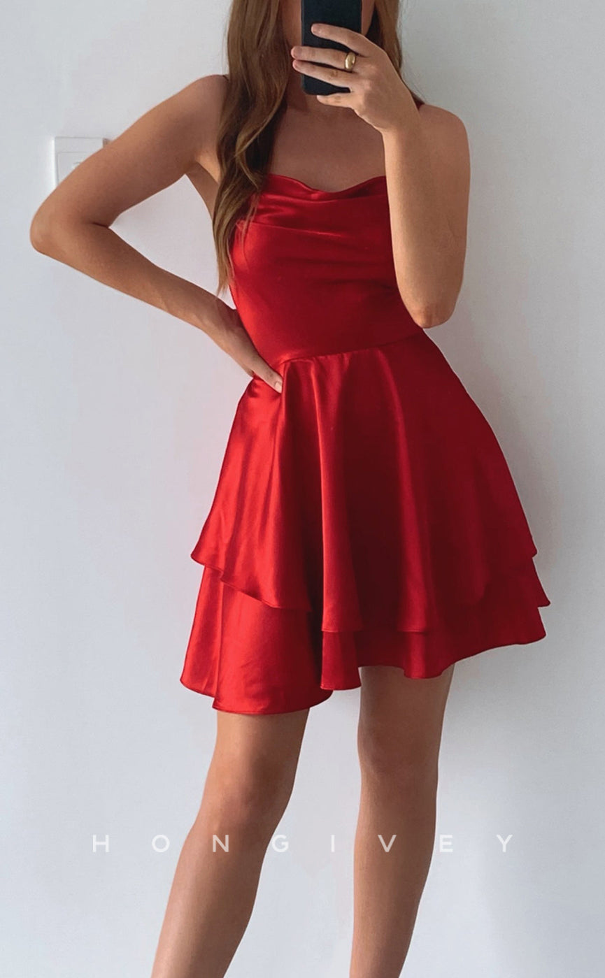 H1708 - Simple Sexy Halter Short Graduation Homecoming Party Dress - Fashionpara