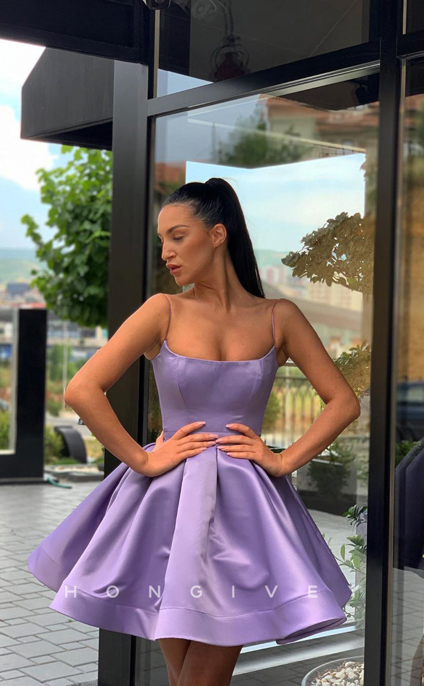H1743 - Simple Ruched Halter Short Graduation Party Homecoming Dress - Fashionpara