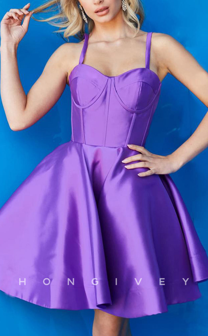 H1788 - Sweet Ruched Short Cake Graduation Homecoming Party Dress - Fashionpara