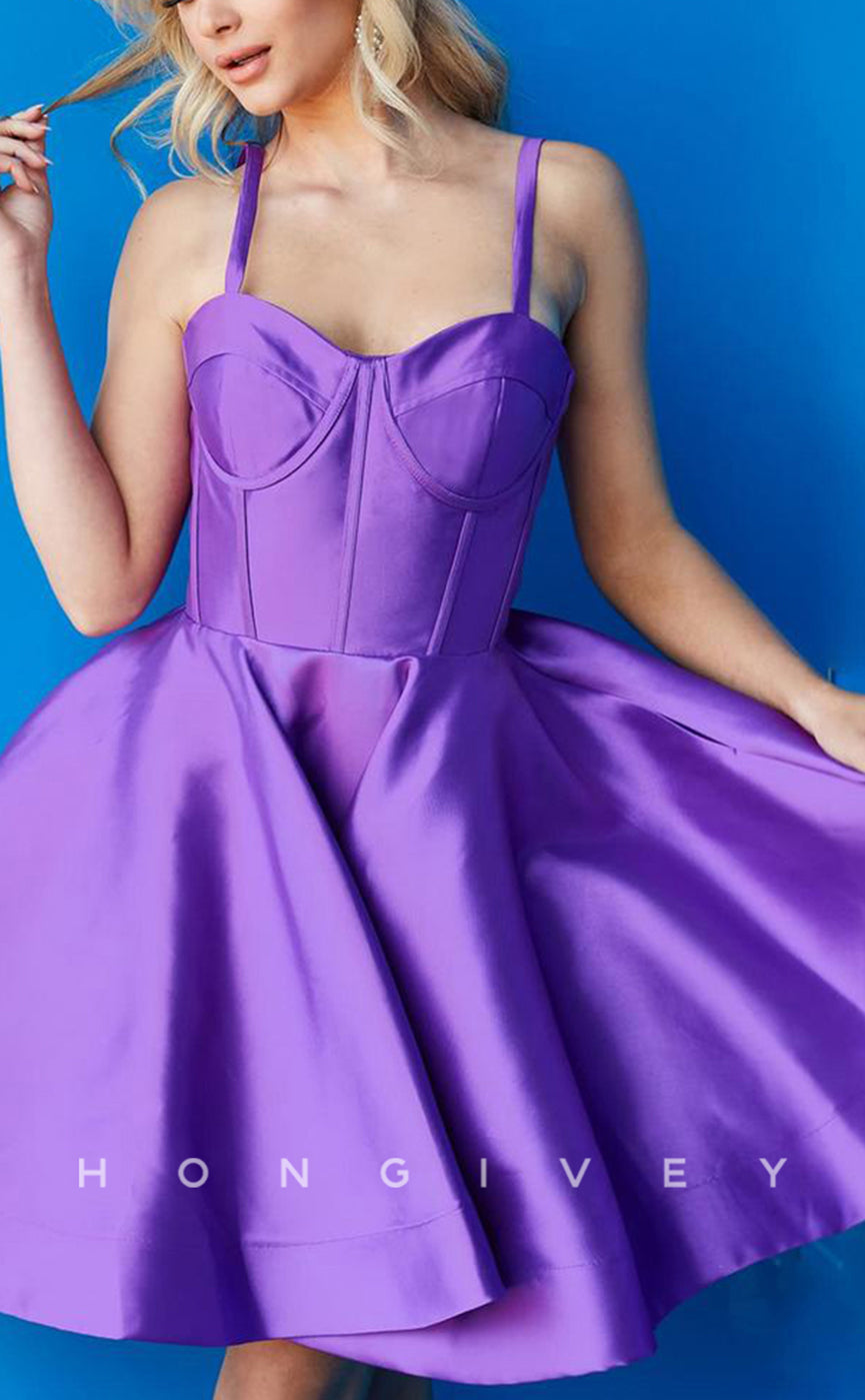 H1788 - Sweet Ruched Short Cake Graduation Homecoming Party Dress - Fashionpara