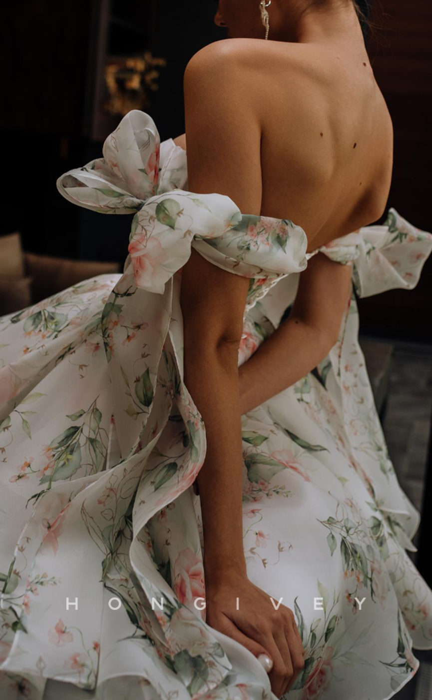 H1926 - Sexy/Grace Bowknot Strappy Sweetheart Chiffon Short Homecoming Dress - Fashionpara