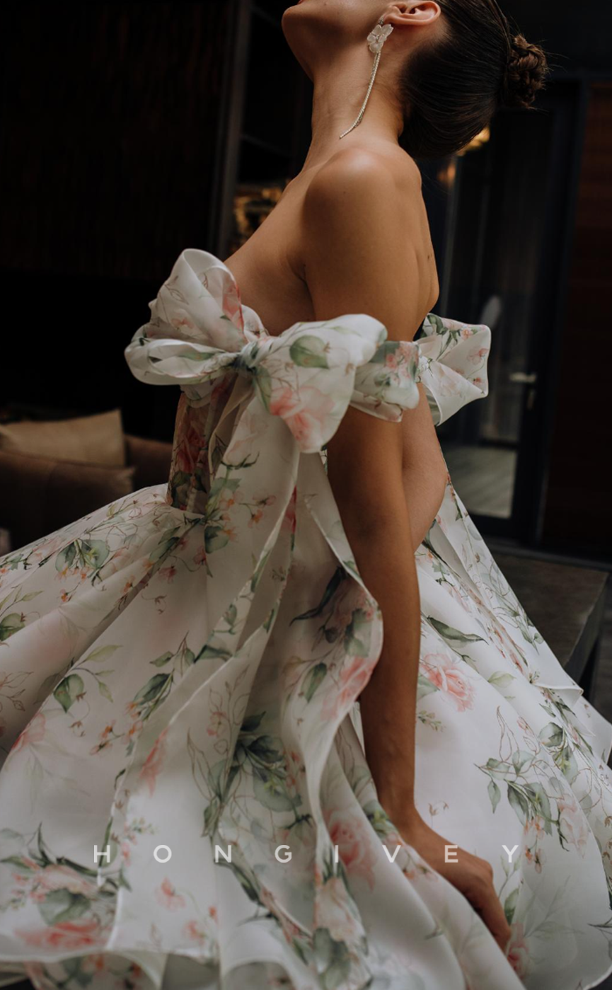H1926 - Sexy/Grace Bowknot Strappy Sweetheart Chiffon Short Homecoming Dress - Fashionpara