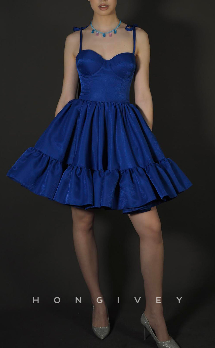 H1927 - Sexy Empire A-Line Sweetheart Spaghetti Straps Ball Gown Short Party/Homecoming Dress - Fashionpara