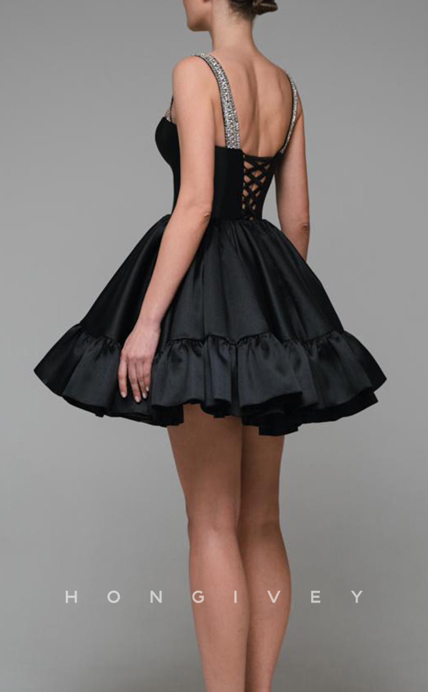 H1936 - Sexy/Casual A-Line Sweetheart Spaghetti Straps Ruffles Short Party/Homecoming Dress - Fashionpara