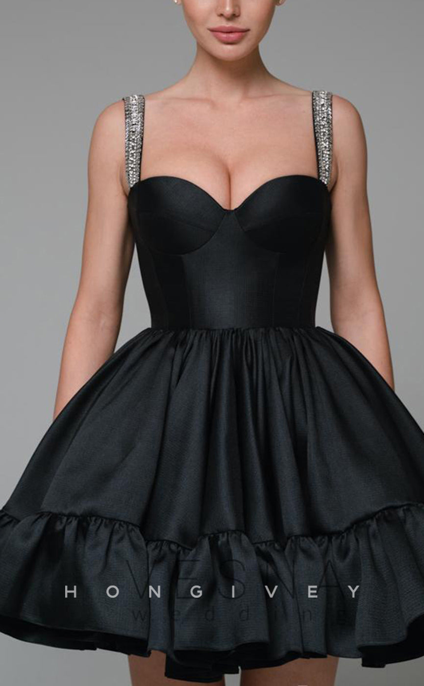 H1936 - Sexy/Casual A-Line Sweetheart Spaghetti Straps Ruffles Short Party/Homecoming Dress - Fashionpara