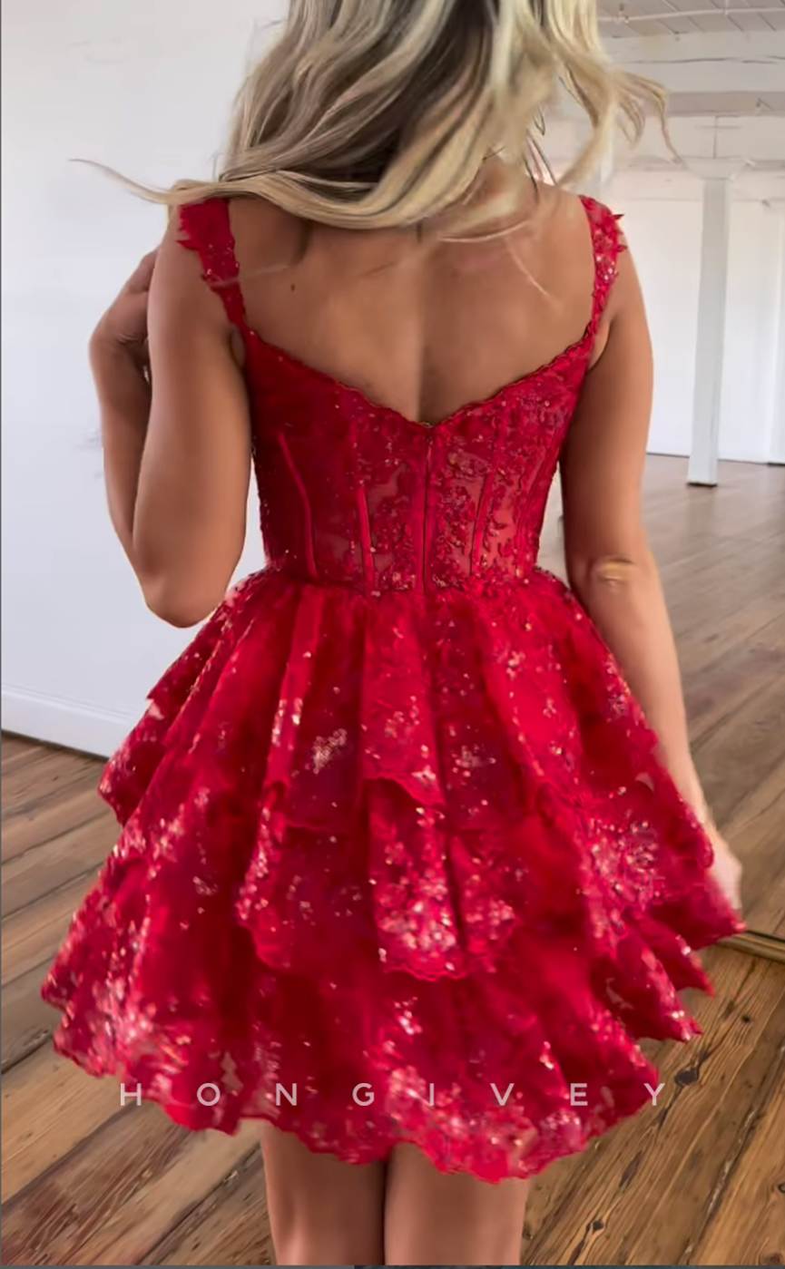 H1945 - Sexy A-Line Sweetheart Spaghetti Straps Ball Gown Short Cocktail/Homecoming Dress - Fashionpara