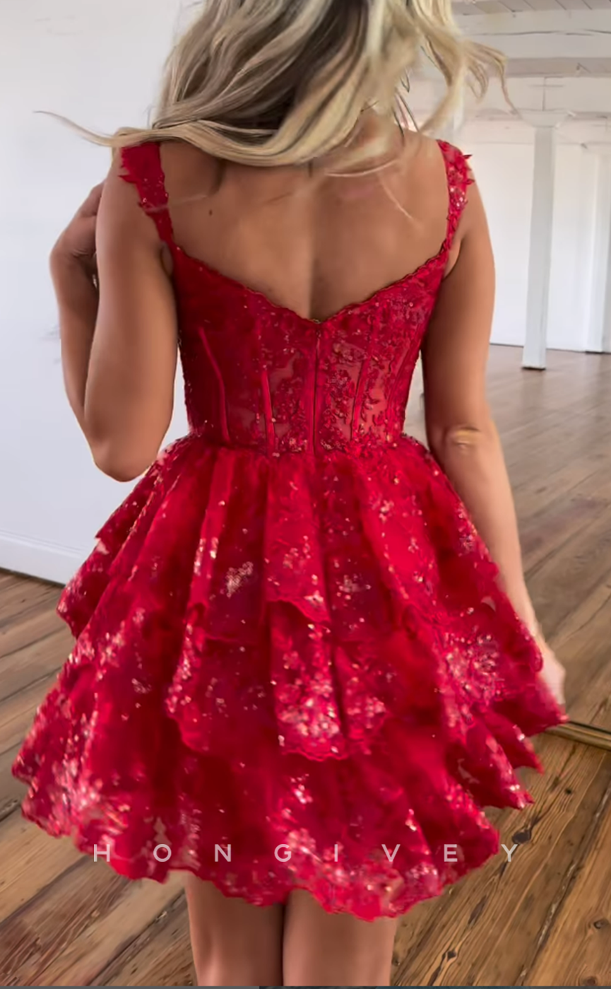 H1945 - Sexy A-Line Sweetheart Spaghetti Straps Ball Gown Short Cocktail/Homecoming Dress - Fashionpara