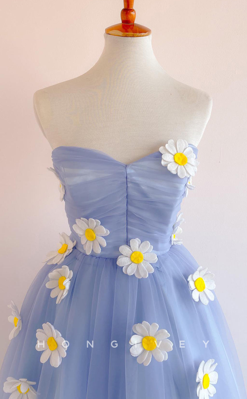 H1984 - Cute Sweetheart Spaghetti Straps Detachable Sleeves Floral Party/Homecoming Dress - Fashionpara