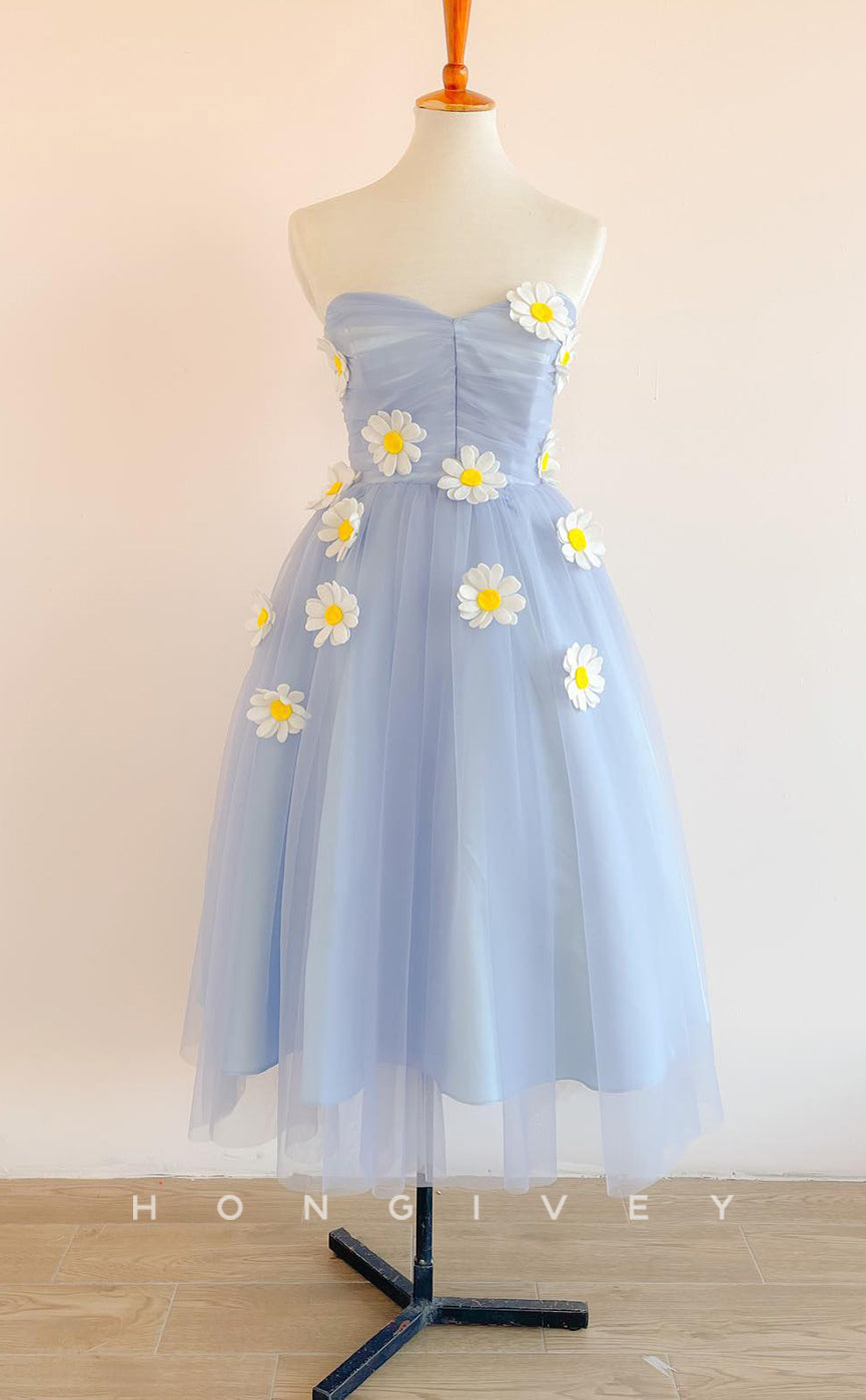 H1984 - Cute Sweetheart Spaghetti Straps Detachable Sleeves Floral Party/Homecoming Dress - Fashionpara