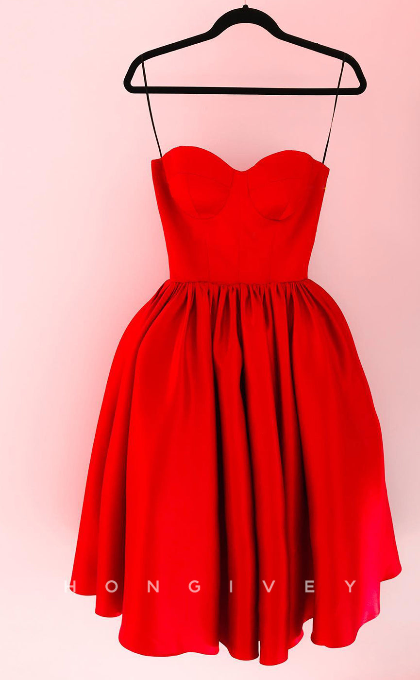 H1990 - Sexy Red Empire Sweetheart Spaghetti Straps Short Party/Homecoming Dress - Fashionpara