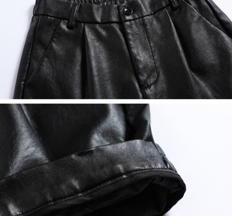 Brigitta High Waist Vegan Leather Pants