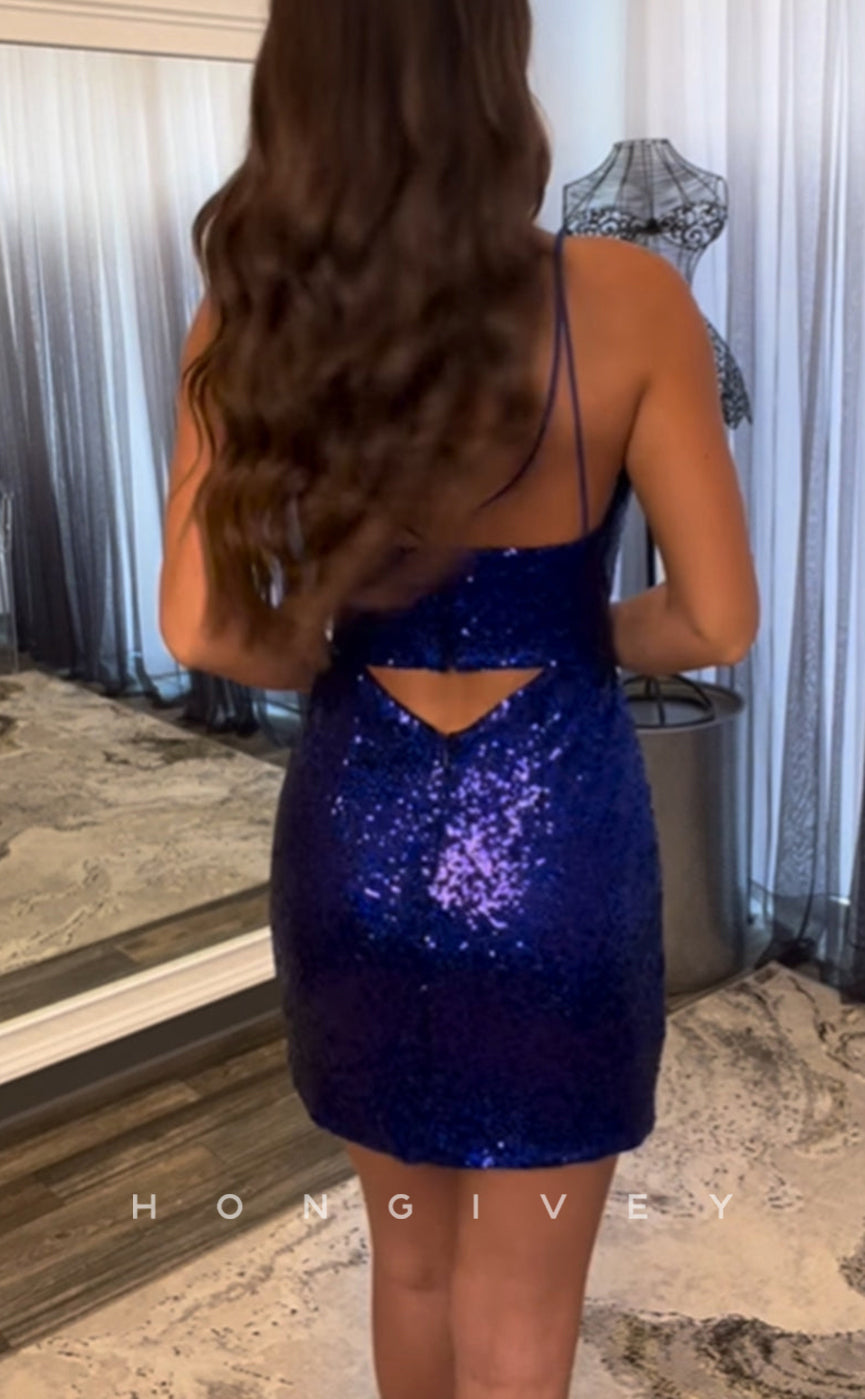 H2070 - Sexy Fitted Glitter Sweetheart Spaghetti Straps Fully Sequined Short Party/Homecoming Dress - Fashionpara