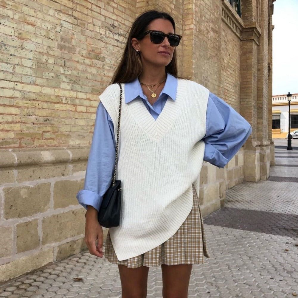 Wandering Knit Oversized Vest 4