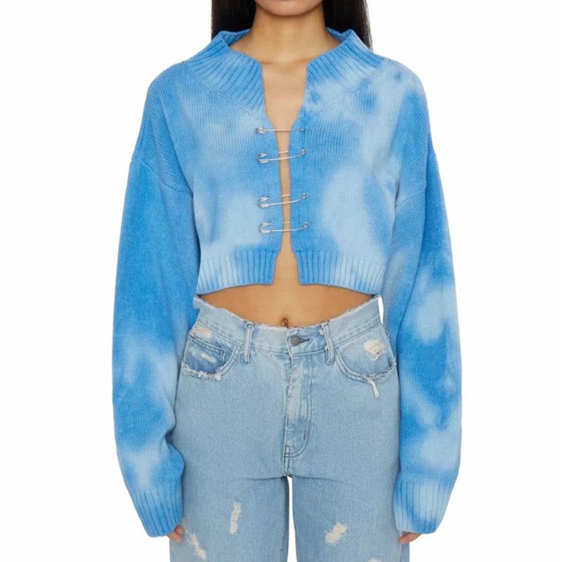 Time For Fun Safety Pin Knitted Cardigan