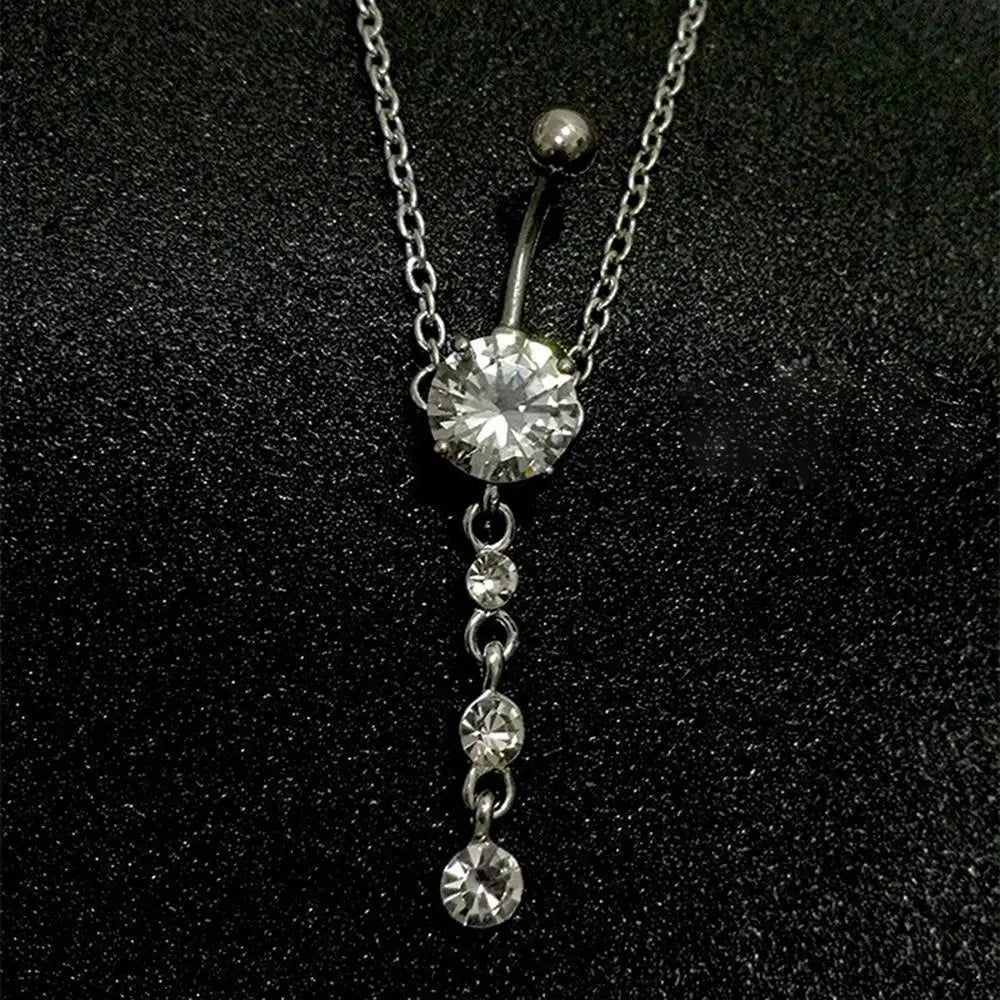 Azure Zircon Peacock Tail Medieval Belly Ring