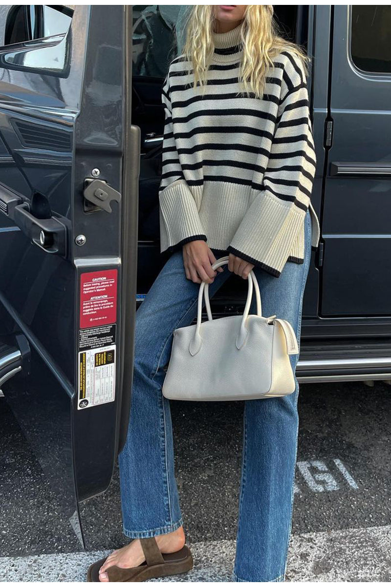 ShoptheCIC High Street Stripes Turtleneck Sweater