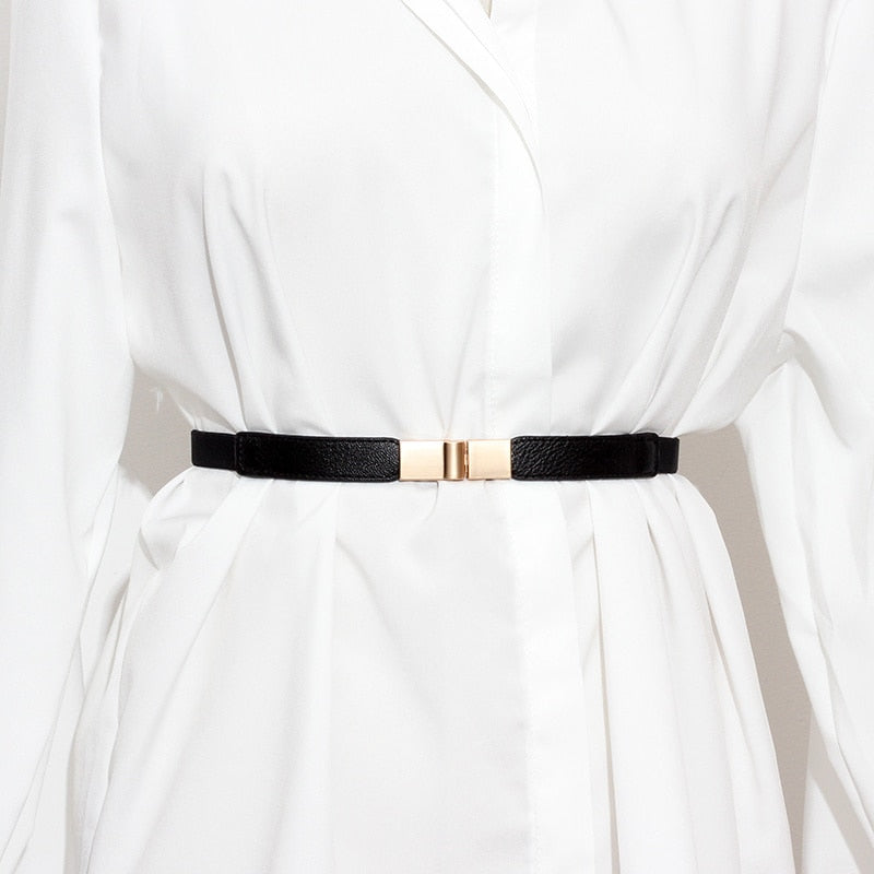 Simple Waist Elastic Dress Sweater Suit Jacket Thin Belts 6