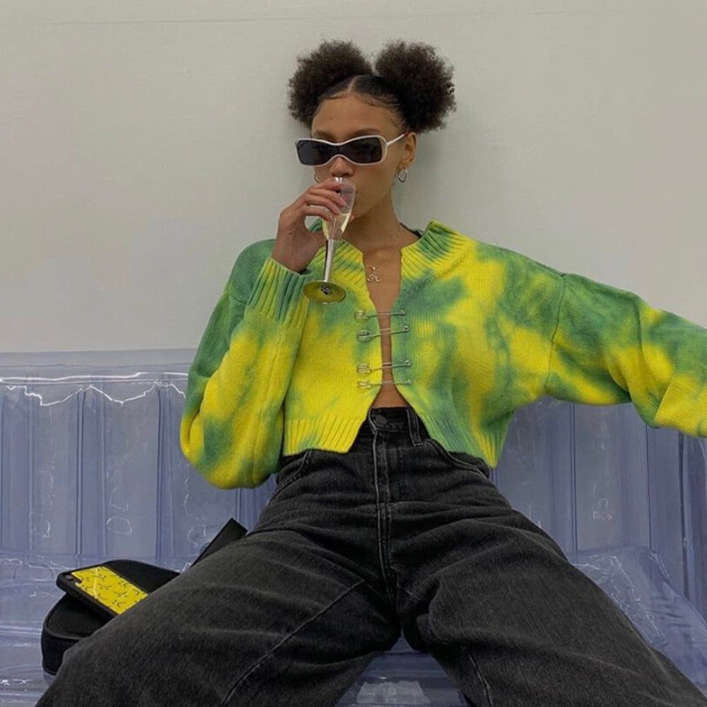 Time For Fun Safety Pin Knitted Cardigan