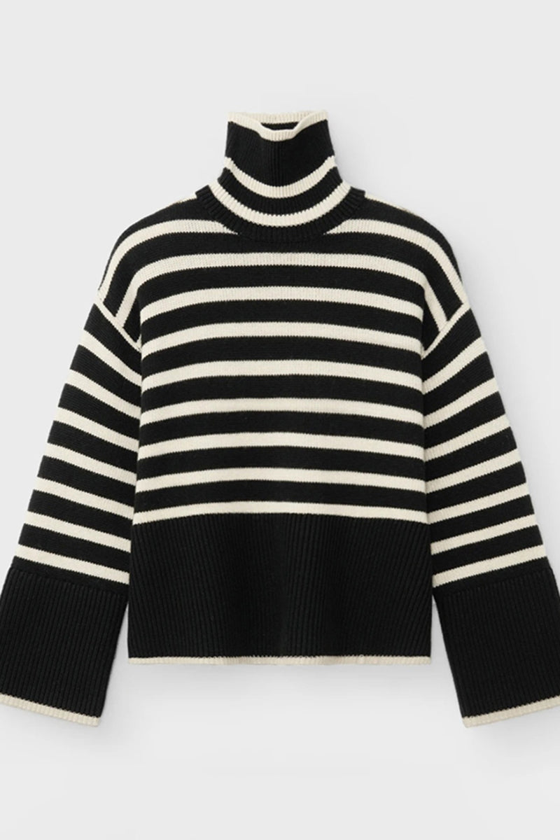 ShoptheCIC High Street Stripes Turtleneck Sweater