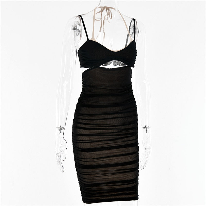 Satin One-Shoulder Ruched Wrap High-Slit Midi Dress 5