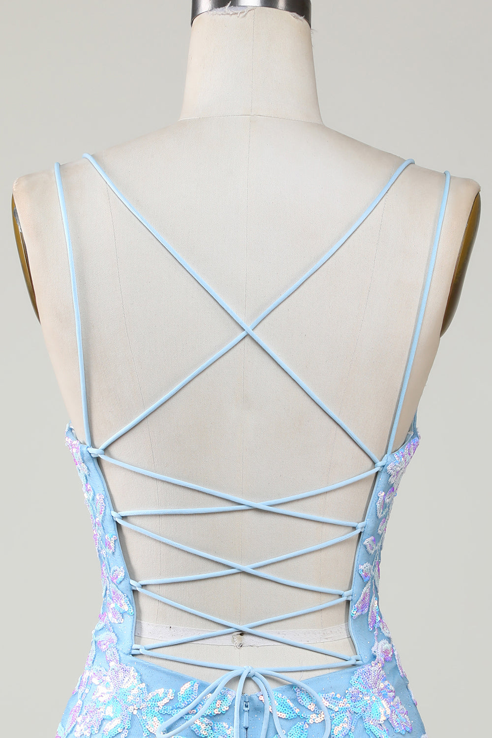 Bodycon Spaghetti Straps Homecoming Party Dress With Aqqliques