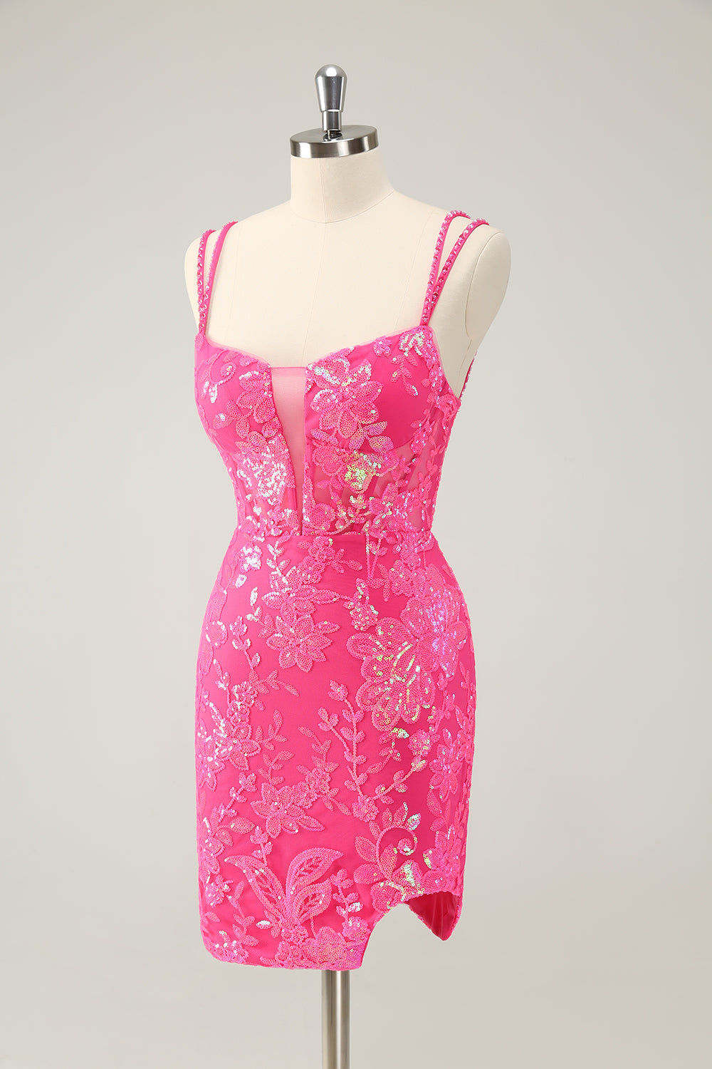 Gorgeous Orange Lace Up Tight Glittler Homecoming Dress