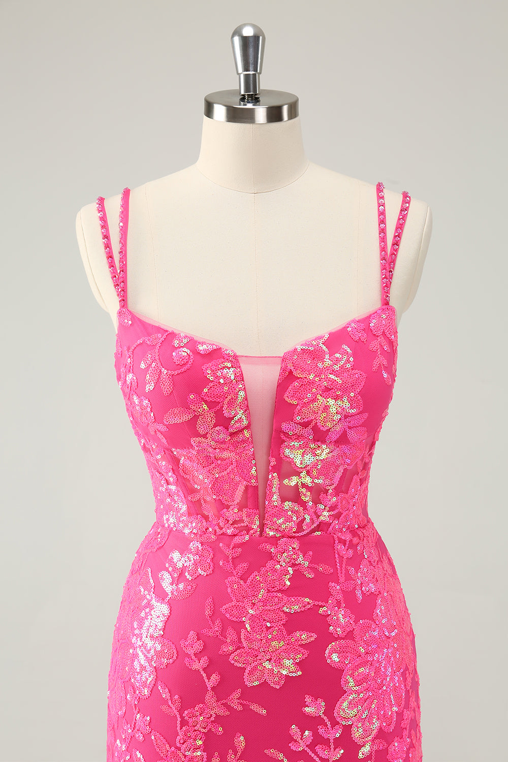 Gorgeous Orange Lace Up Tight Glittler Homecoming Dress