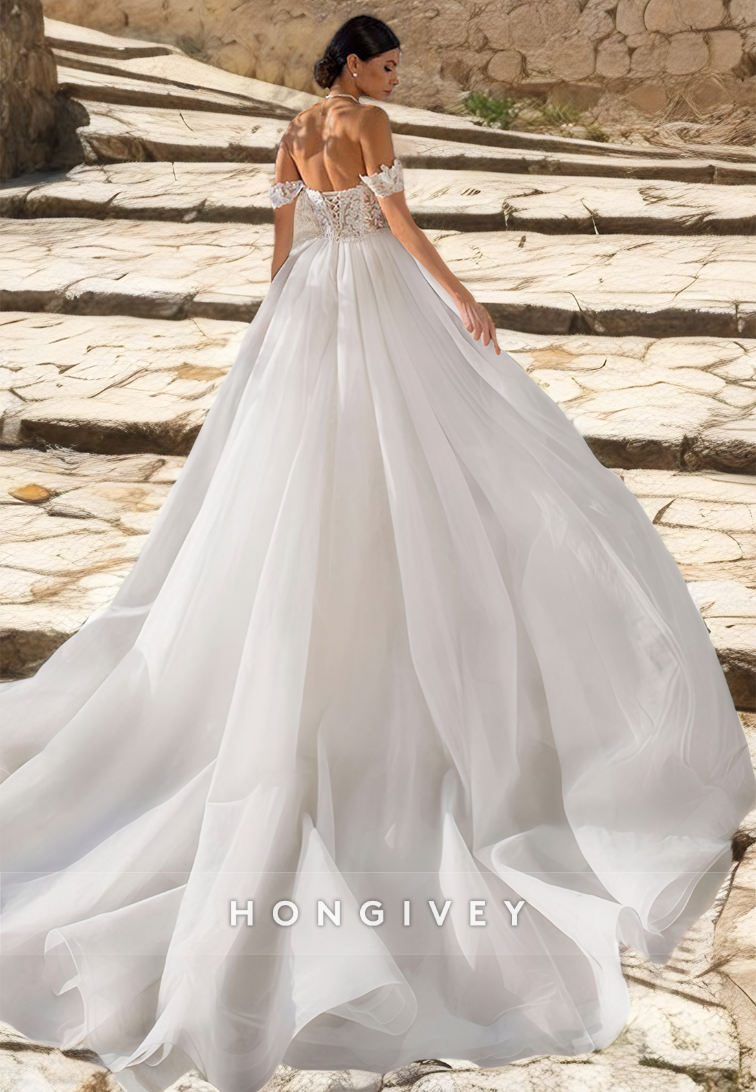 Sheer Fully Floral Embroidered With Lace Backless Mermaid With Overlay And Tulle Train  Romantic Wedding Dress