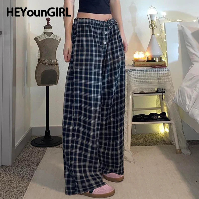 Plaid Straight Vintage Loose Fit Jogger Pant