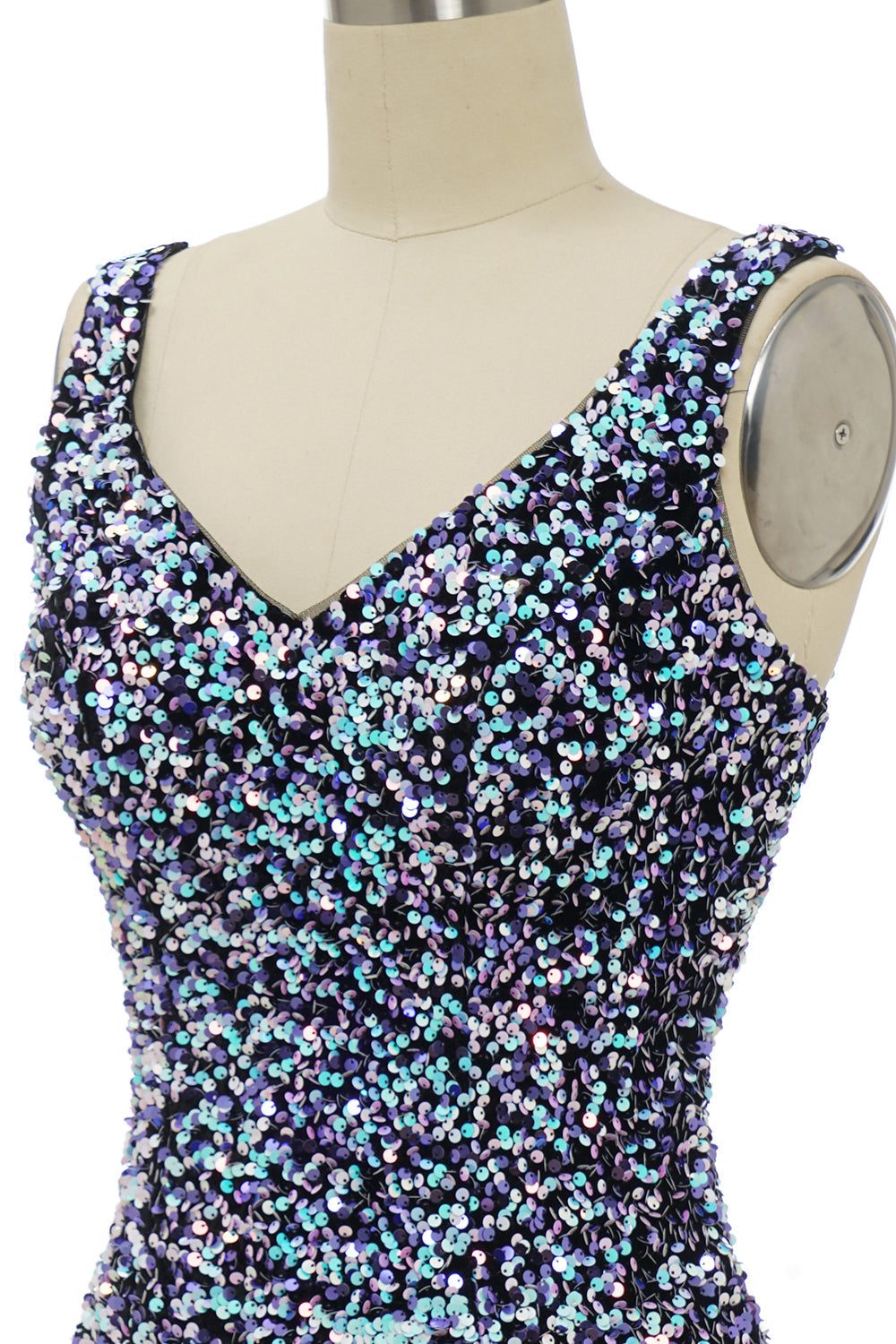 Black Sequin Fitted Homecoming Dress - Fashionpara