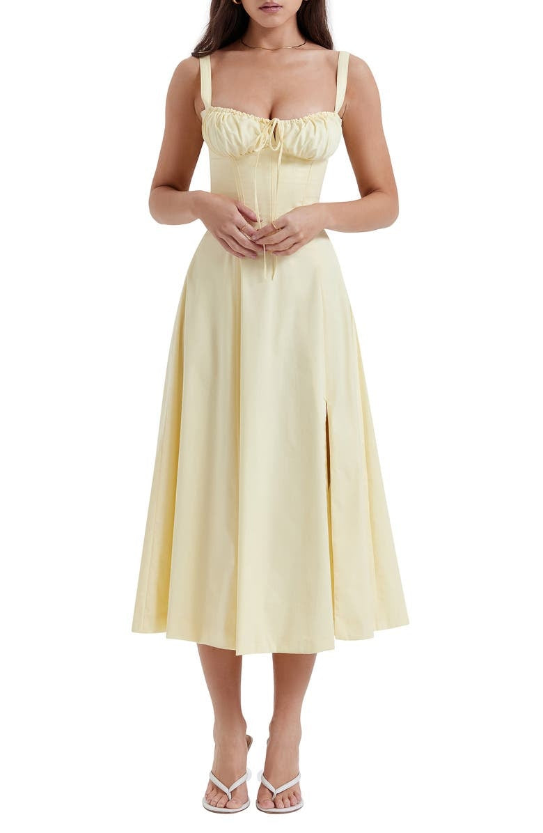 Floral Spaghetti Strap Ruched Fit and Flare Midi Dress 31