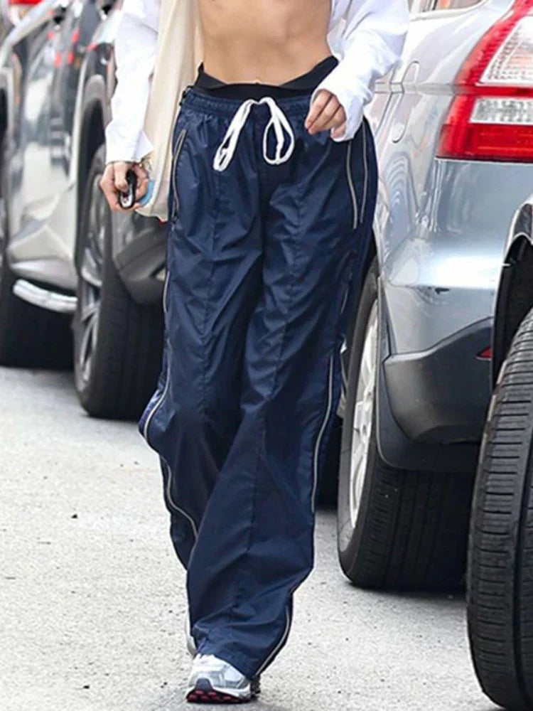 Korean Side Stripe Low Rise Pants