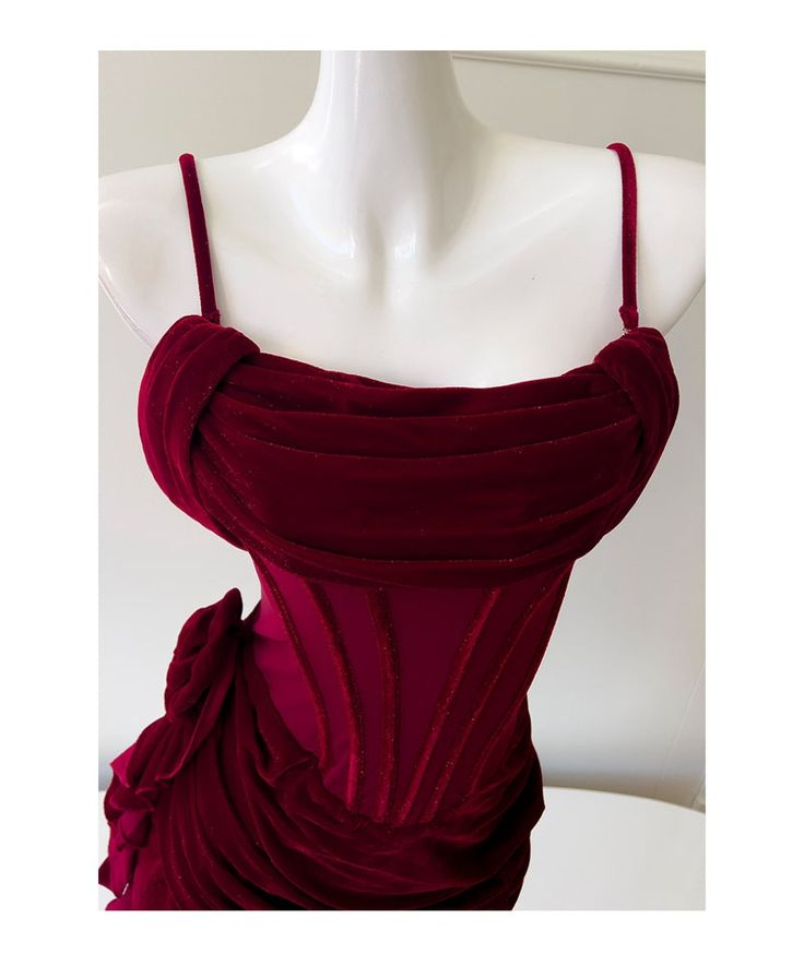 Pretty Spaghetti Straps Burgundy Sheath Short Homecoming Dresses Cocktail Dress S573