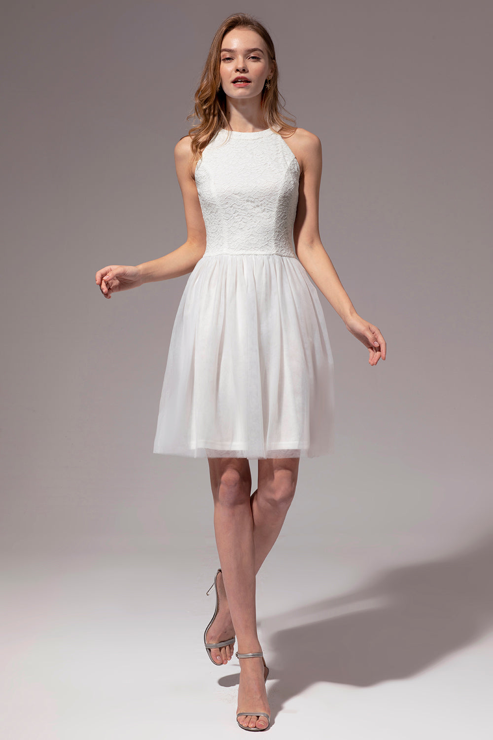 Halter Lace Homecoming Dress - Fashionpara
