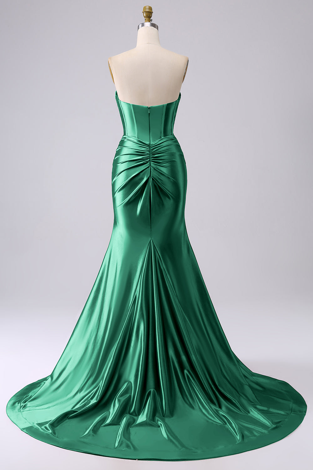 Sparkly Dark Navy Mermaid Sweetheart Corset Long Prom Dress with Slit