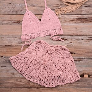 Crochet Bikini Set Swimdress