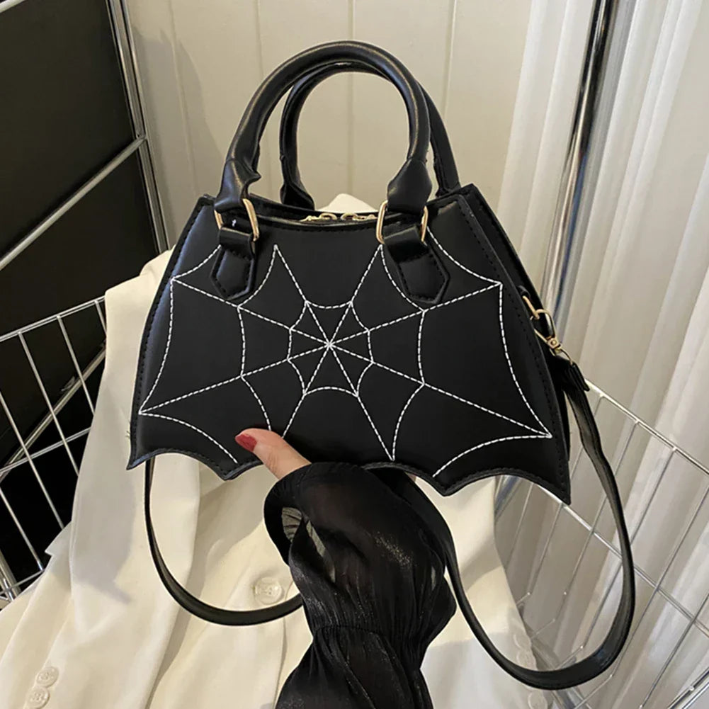 Halloween Novelty Fashion Bat Wingcreative Pu Leather Women’s Crossbody Bag Black