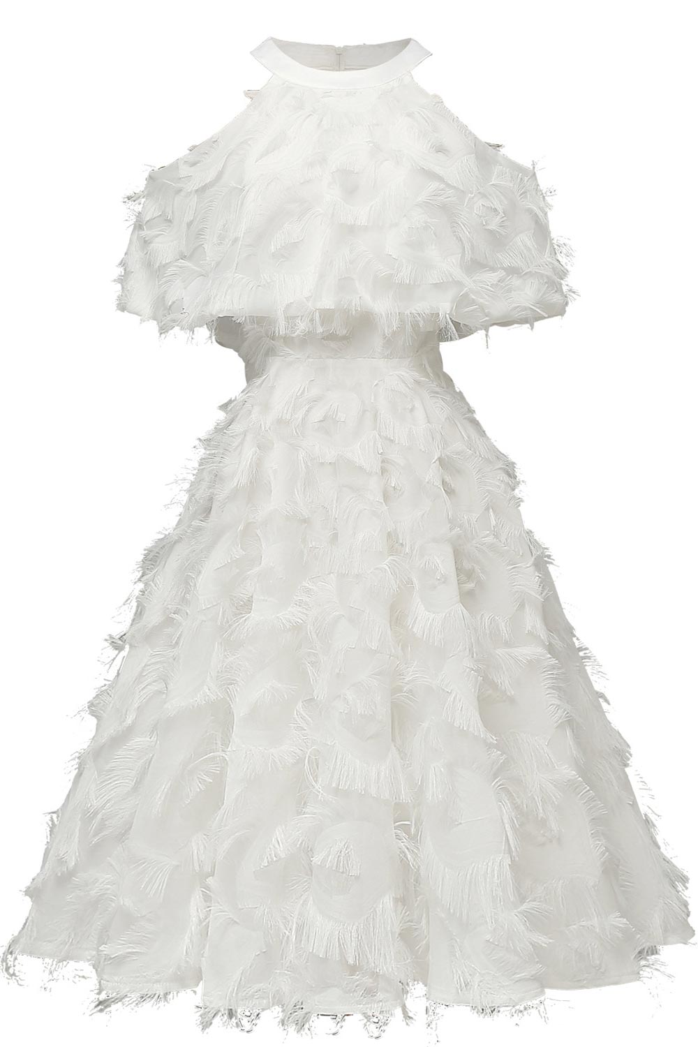 Halter Sleeveless Overlay Cocktail Dress - Mislish