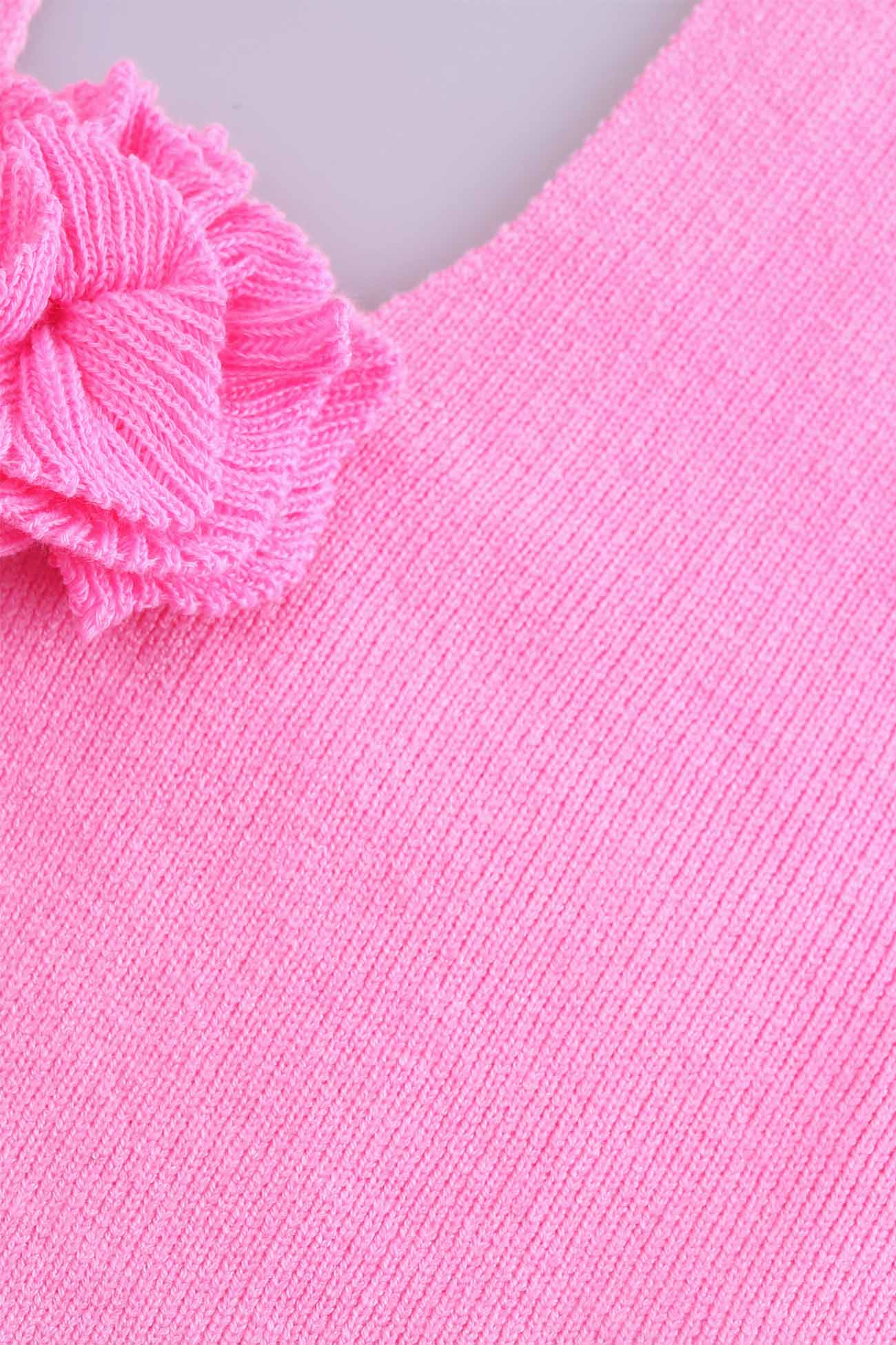 Halterneck Backless Flower Slit Front Crop Top