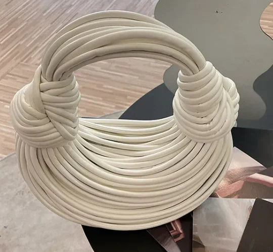 Handwoven Noodle Gold Evening Clutch Handbag