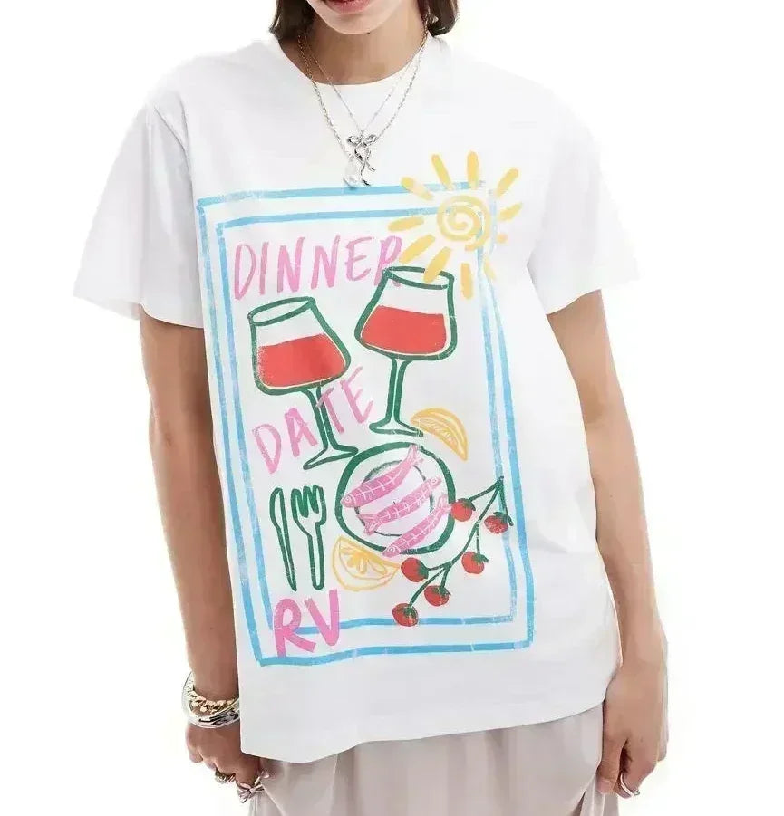 Harajuku Passionate Logo Graphic T-shirt