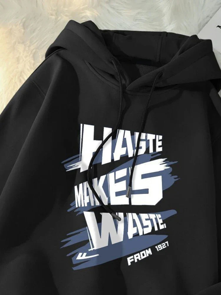 Haste Makes Waste Letter Hoodie