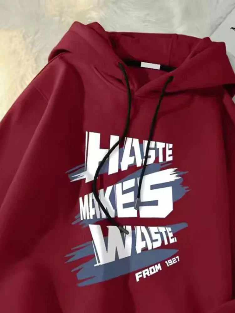 Haste Makes Waste Letter Hoodie