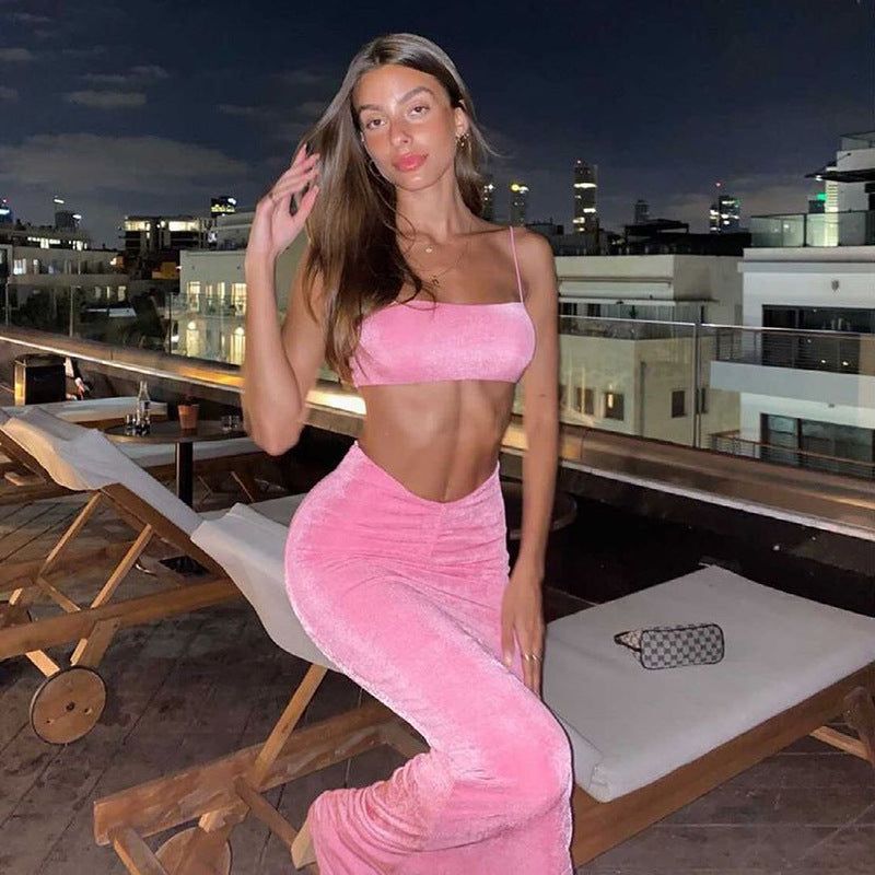 Oui! Oui! Velvet Two Piece Set