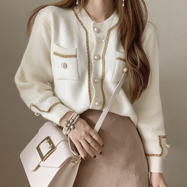 Chic Pearl Button Cardigan for Effortless Sophistication