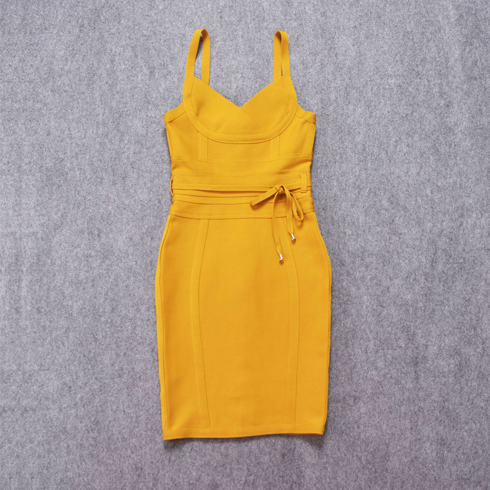 Sweetheart Neck Strappy Tie-Waist Bandage Mini Dress 11
