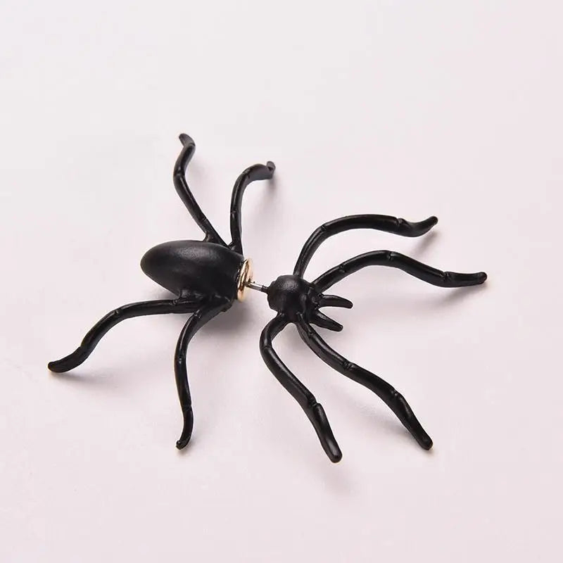 Halloween Dark Spider Amulet Stud Earring