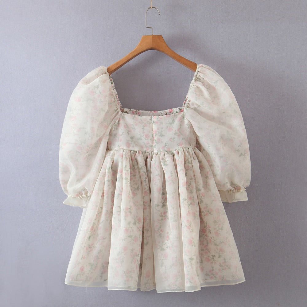 Ruby Chiffon Puffy Princess Mini Dress - View 9