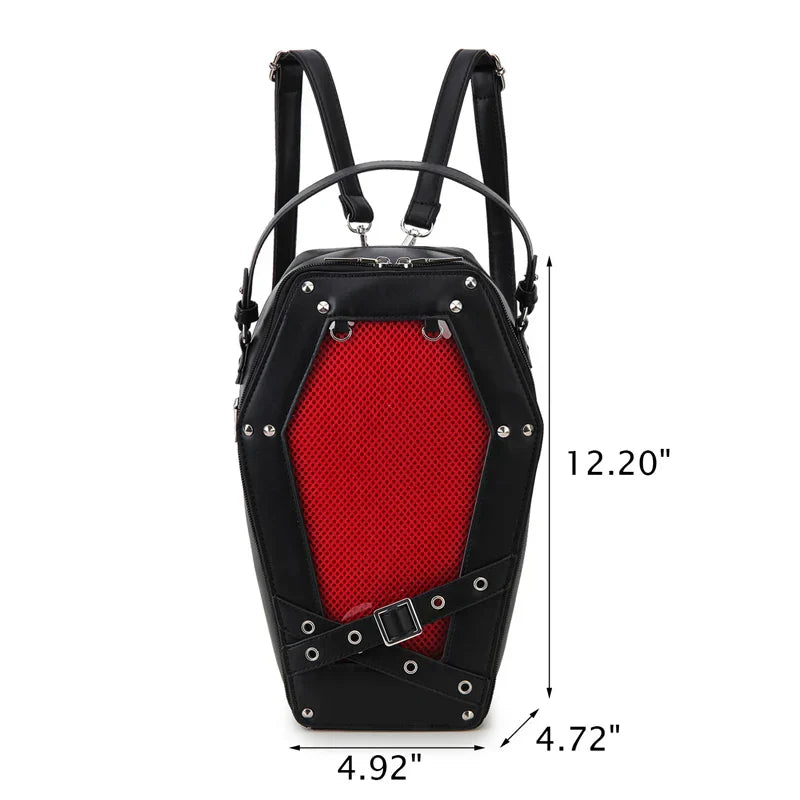 Black Gothic Pentagram Designer Casual Retro Unisex Women Fashion Leather Shoulder Bag / One Size